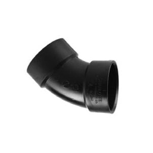 Charlotte Pipe Pipe Elbow 4 in Hub 4 in Hub 45 deg Black