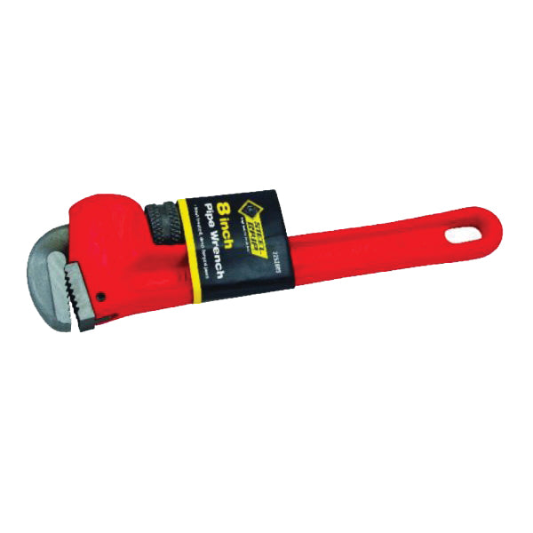 Steel Grip Pipe Wrench 8 in L Adjustable Jaw Malleable Cast Iron/Steel Enamel