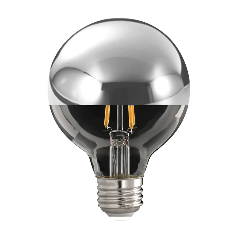 Feit Electric LED Bulb Globe G25 Lamp 40 W Equivalent E26 Lamp Base Dimmable Silver