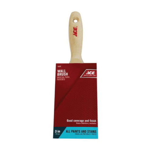 ACE Paint Brush Flat Brush 3 in L Bristle Polyester Bristle Beavertail Handle