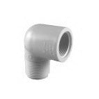 Charlotte Pipe Street Elbow 1/2 in MPT x FPT 90 deg Angle PVC White SCH 40 Schedule