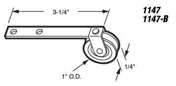 Prime-Line Spring Tension Roller 1 in Dia Roller 1/4 in W Roller Steel Roller 3-1/4 in L Steel