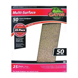 Gator Sanding Sheet 11 in L 9 in W 50 Grit Coarse Aluminum Oxide Abrasive