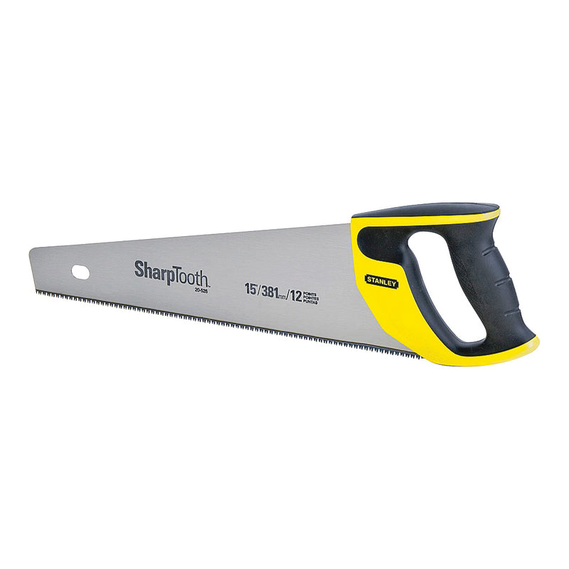 STANLEY Hand Saw 15 in L Blade 11 TPI Ergonomic Handle Plastic/Rubber Handle