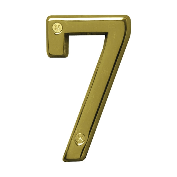 HY-KO Prestige House Number Character: 7 4 in H Character Brass Character Solid Brass