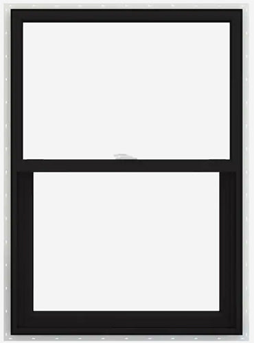 2040 vertical sliding window 24x48 vinyl black ext white interior dual pane