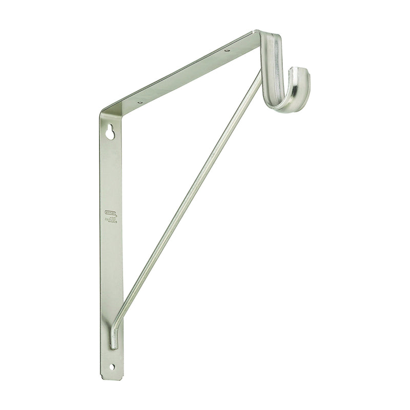 National Hardware Shelf/Rod Bracket 125 lb Steel Satin Nickel