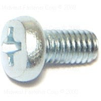 MIDWEST FASTENER Machine Screw M4-0.7 Thread 8 mm L Coarse Thread Pan Head Phillips Drive Steel Zinc