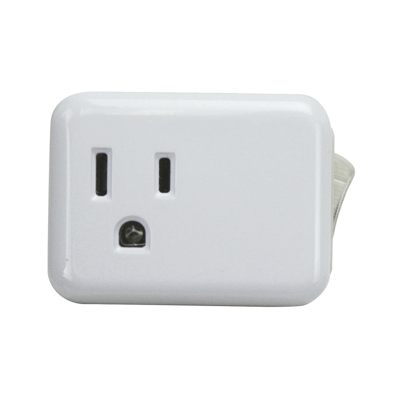 PowerZone Outlet Tap Cube with On-Off Switch Green