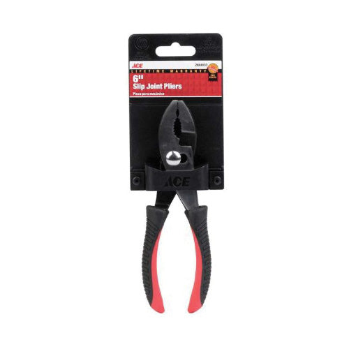 ACE Slip Joint Plier 6 in OAL Red Handle Comfort-Grip Handle