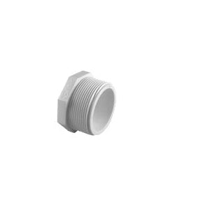 Charlotte Pipe Plug 3/4 in MPT PVC White SCH 40 Schedule