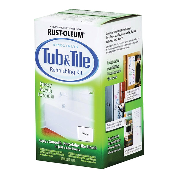 RUST-OLEUM SPECIALTY Tub and Tile Refreshing Kit Liquid Solvent-Like White 1 qt Box