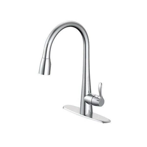 OakBrook Vela Pull-Down Kitchen Faucet 1.8 gpm 1-Faucet Handle 1 to 3-Faucet Hole Ceramic Chrome