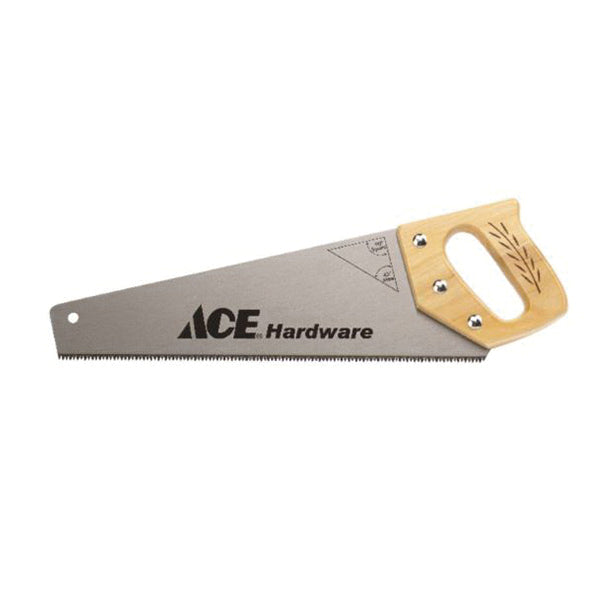 ACE Hand Saw 15 in L Blade 9 TPI HCS Blade Wood Handle