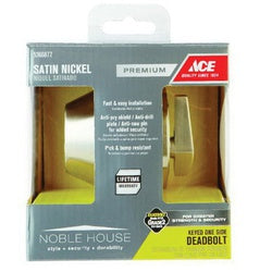 ACE Deadbolt ANSI 2 Grade Solid Brass Satin Nickel 2 3/8 to 2 3/4 in Backset 1 3/8 to 1 3/4 in Thick Door