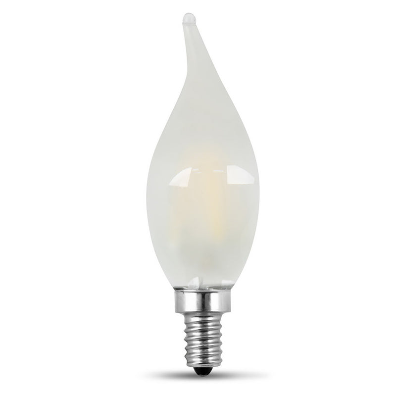 Feit Electric Dimmable Flame Tip LED Light Bulb Decorative 60 W Equivalent Candelabra Lamp Base