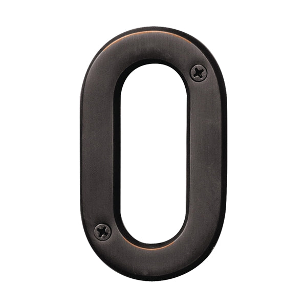 HY-KO Prestige House Number Character: 0 4 in H Character Bronze Character Solid Brass