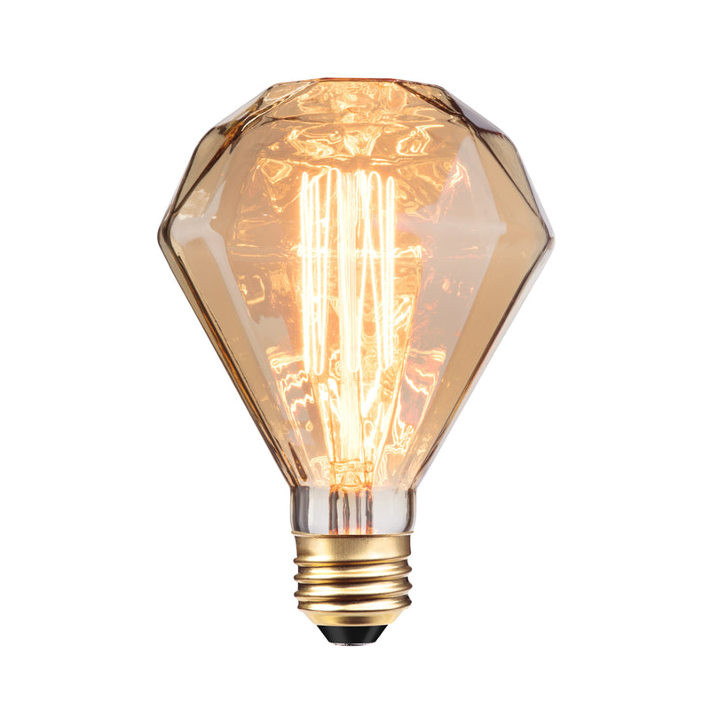 globe Diamante Incandescent Bulb 40 W G40 Lamp E26 Medium Lamp Base 140 Lumens Amber Light