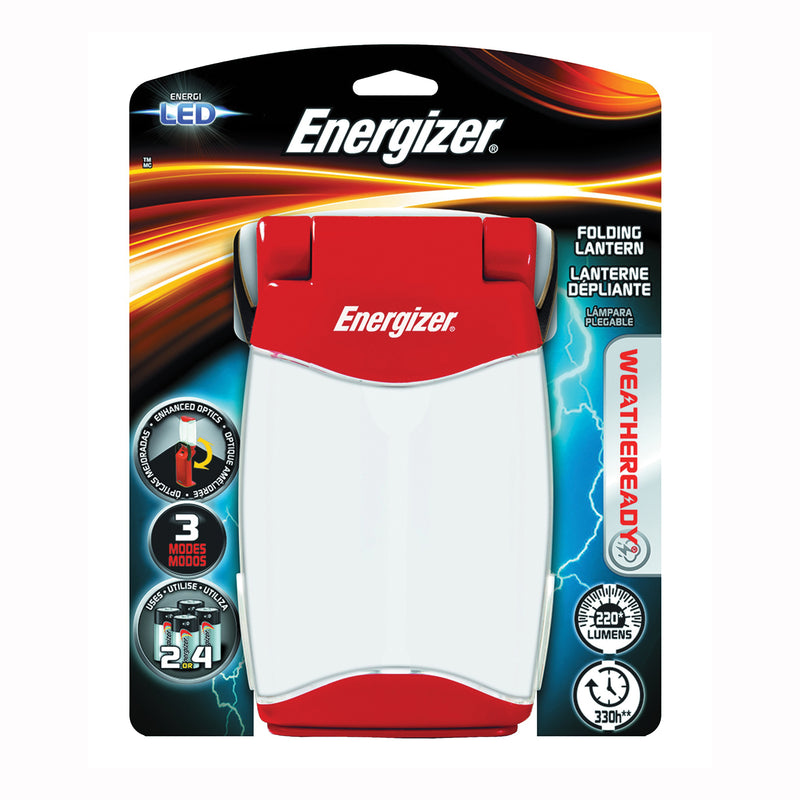 Energizer Weatheready Folding Lantern D Battery LED Lamp 500 Lumens Lumens Red
