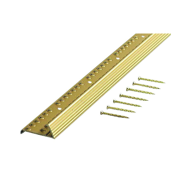 M-D Fluted Carpet Gripper 36 in L 1-3/8 in W Aluminum Satin Brass