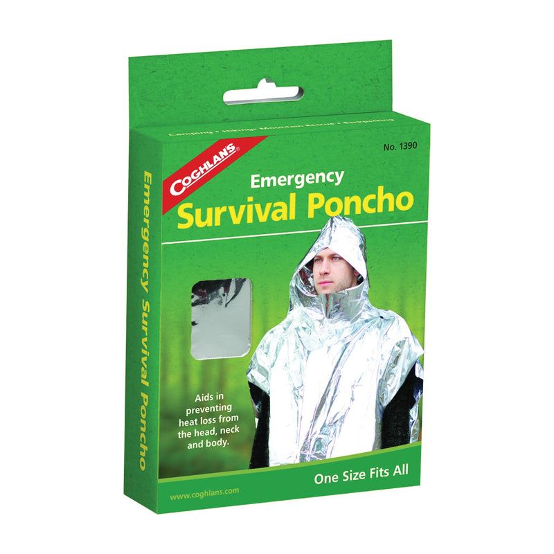 COGHLAN'S Emergency Survival Poncho Metallized Aluminum/Polyethylene