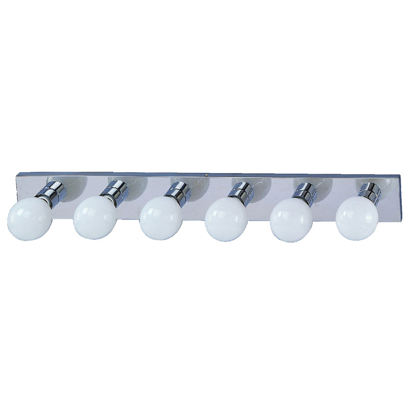 Boston Harbor Vanity Bar Fixture 100 W 6-Lamp G Lamp Steel Fixture Chrome Fixture Chrome Fixture