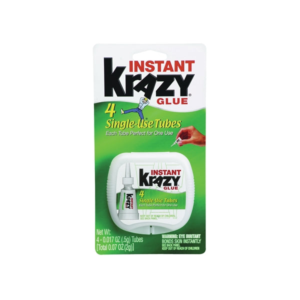 Krazy Glue Single Use Tubes Liquid Irritating Clear 0.5 oz Tube