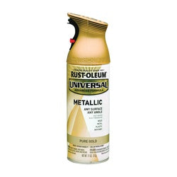 RUST OLEUM UNIVERSAL Metallic Spray Paint Metallic Pure Gold 11 oz Aerosol Can