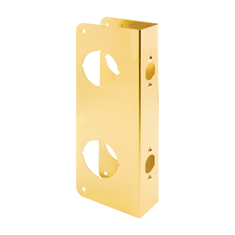 Prime-Line Lock and Door Reinforcer 2-3/8 in Backset 1-3/4 in Thick Door Brass Brass 10-7/8 in H