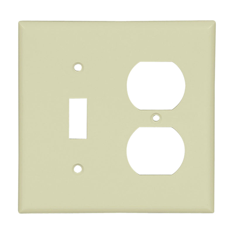 Eaton Wiring Devices Wallplate 4-1/2 in L 4-9/16 in W 2-Gang Thermoset Ivory High-Gloss