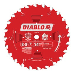 Diablo Circular Saw Blade 8 to 8 1/4 in Dia 5/8 in Arbor 24 Teeth Carbide Cutting Edge