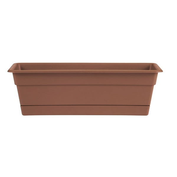 Bloem Dura Cotta Window Box Planter 24 in W Rectangular Plastic Terra Cotta