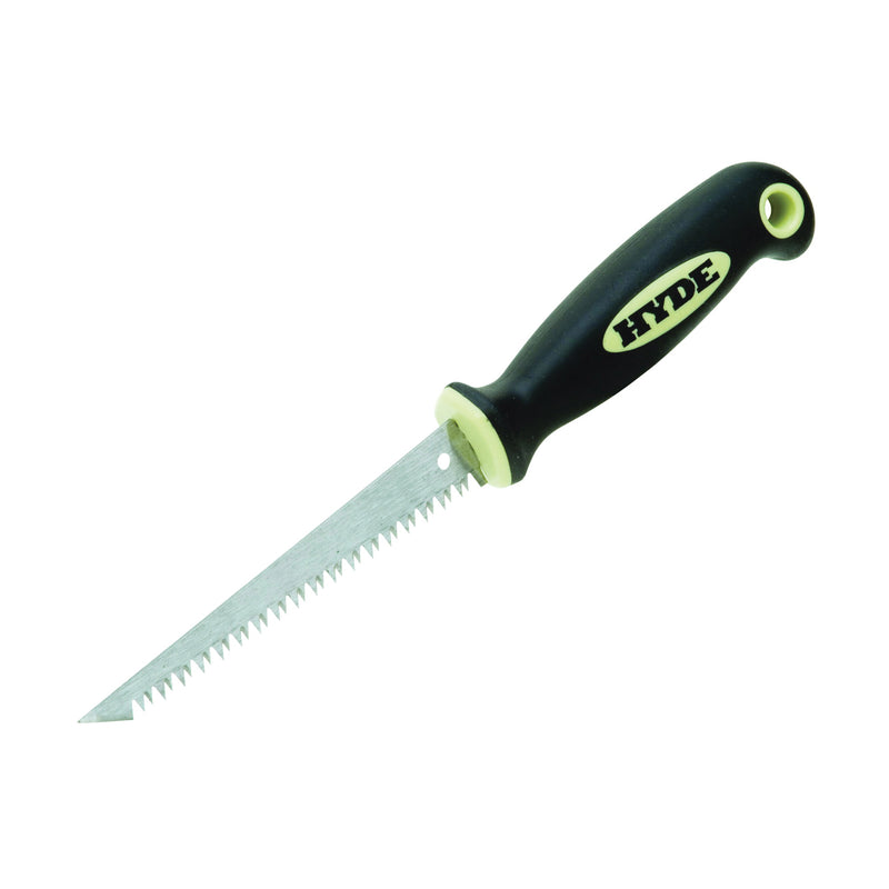 HYDE MAXXGRIP PRO Jab Saw 6 in L Blade 1 in W Blade HCS Blade Overmolded Handle Redwood Handle