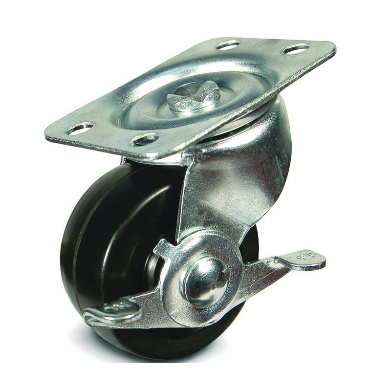 DH CASTERS Swivel Caster 2 in Dia Wheel 15/16 in W Wheel Rubber Wheel 90 lb