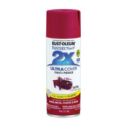 RUST OLEUM PAINTER'S Touch Satin Spray Paint Satin Colonial Red 12 oz Aerosol Can