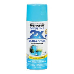 RUST OLEUM PAINTER'S Touch Satin Spray Paint Satin Oasis Blue 12 oz Aerosol Can