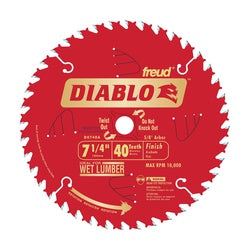 Diablo Circular Saw Blade 7 1/4 in Dia 5/8 in Arbor 40 Teeth Carbide Cutting Edge