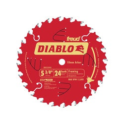 Diablo Circular Saw Blade 5 3/8 in Dia 0.393 in Arbor 24 Teeth Carbide Cutting Edge