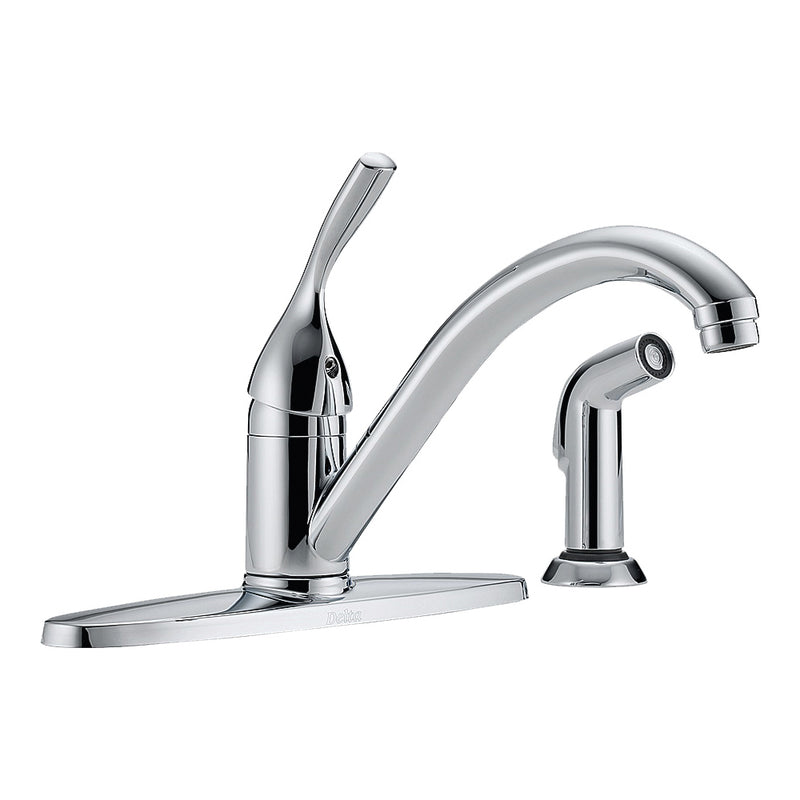 DELTA Kitchen Faucet with Side Spray 1.8 gpm 1-Faucet Handle Brass Chrome Deck Mounting