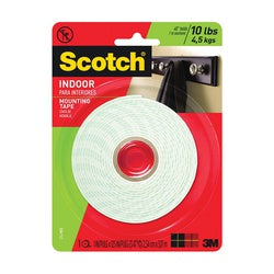 Scotch Mounting Tape 125 in L 1 in W White