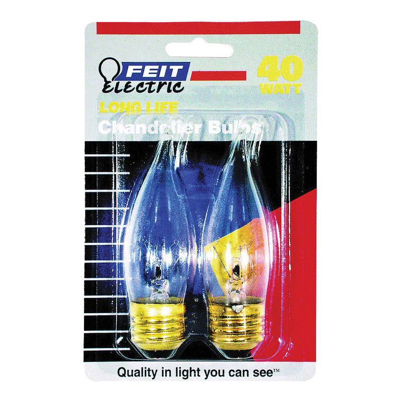 Feit Electric Incandescent Lamp 40 W Flame Tip Lamp Medium E26 Lamp Base 2700 K Color Temp