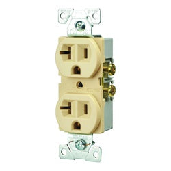 Eaton Wiring Devices Duplex Receptacle 2 Pole 20 A 125 V Back Side Wiring NEMA: 5 20R Ivory