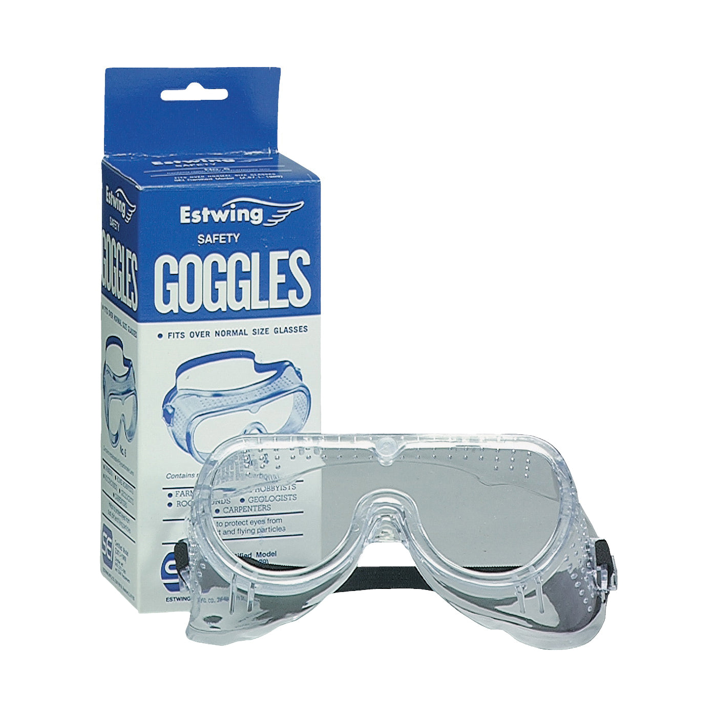Estwing Safety Goggles Polycarbonate Lens Replaceable Frame Soft Vinyl