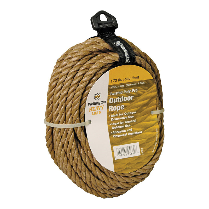 Wellington Rope 3/8 in Dia 50 ft L 173 lb Working Load Polypropylene