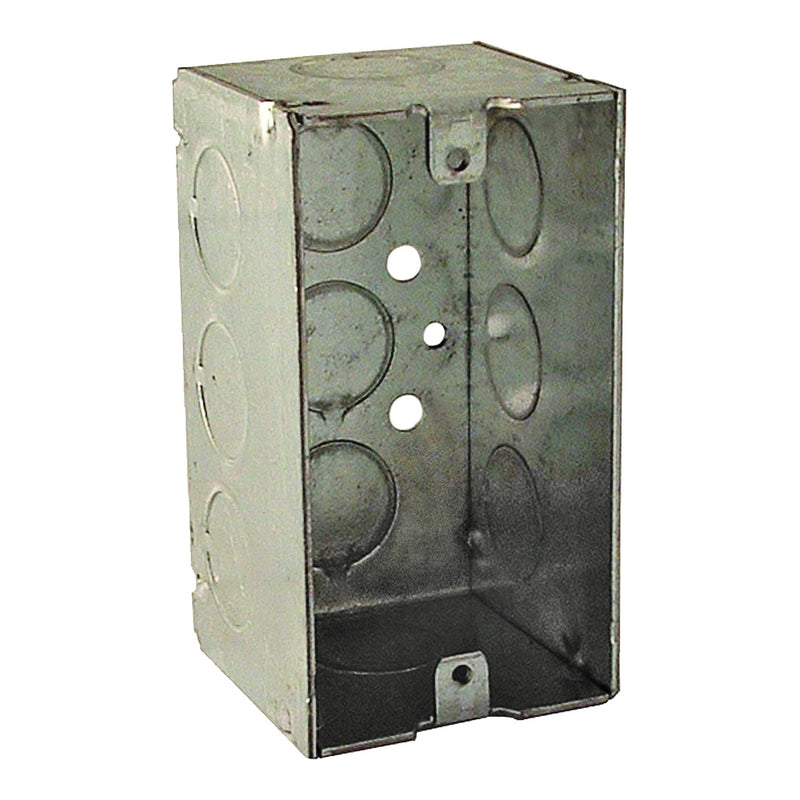 RACO Handy Box 1-Gang 11-Knockout 1/2 in Knockout Galvanized Steel Gray