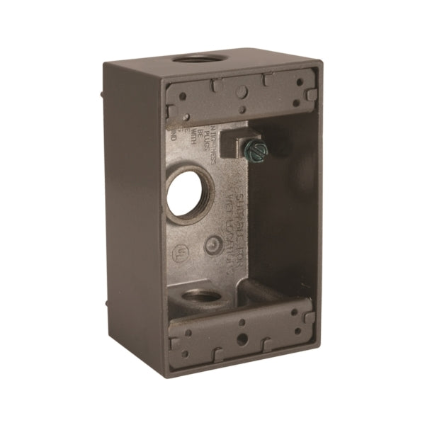 HUBBELL Box 3-Outlet 1-Gang Aluminum Bronze Powder-Coated