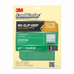 3M Hand Sanding Sheet 11 in L 9 in W 60 Grit Coarse Silicone Carbide Abrasive