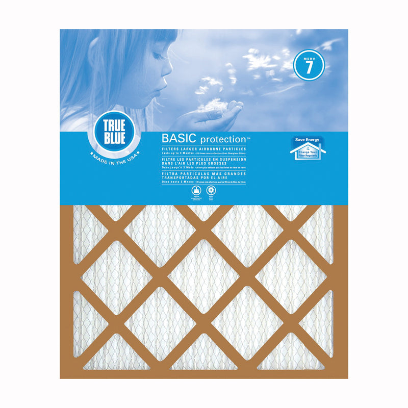 True Blue Air Filter 20 in L 16 in W 7 MERV 53.7 % Filter Efficiency Synthetic Pleated Filter Media