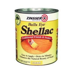 ZINSSER Bulls Eye Shellac Mid Tone Clear Liquid 1 qt Can