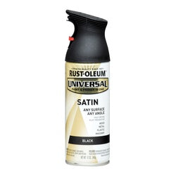 RUST OLEUM UNIVERSAL Satin Spray Paint Satin Black 12 oz Aerosol Can